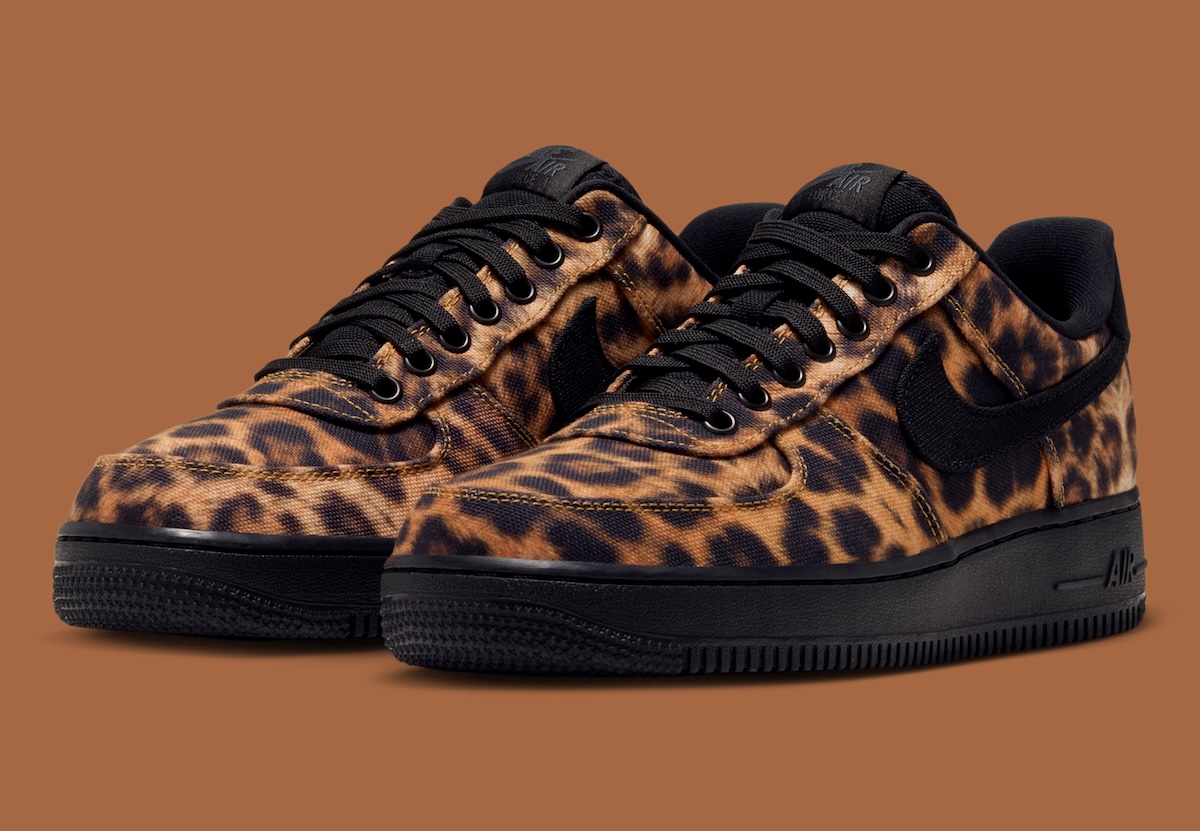 Nike Air Force 1 Low Leopard top-down view showing full print