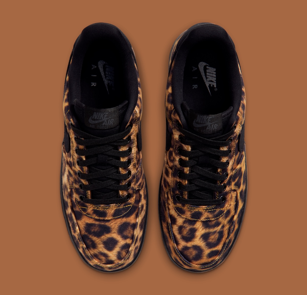 Nike AF1 Low Leopard heel detail with black tabs