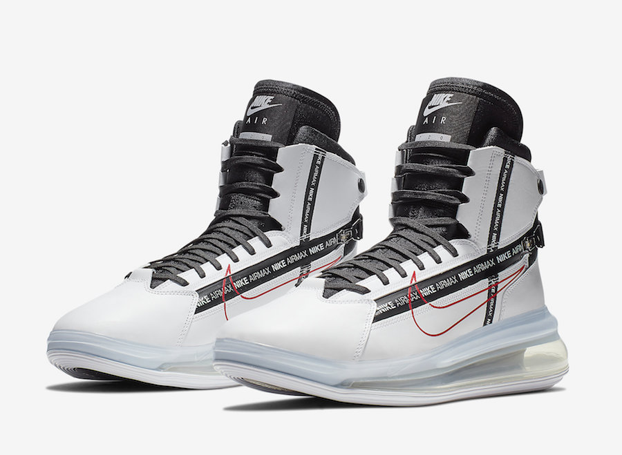 Nike Air Max 720 Saturn heel view showing pull tab and Air unit curvature