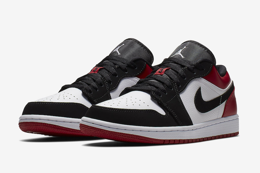 Air Jordan 1 Low Black Toe 553558-116 detailed look at materials