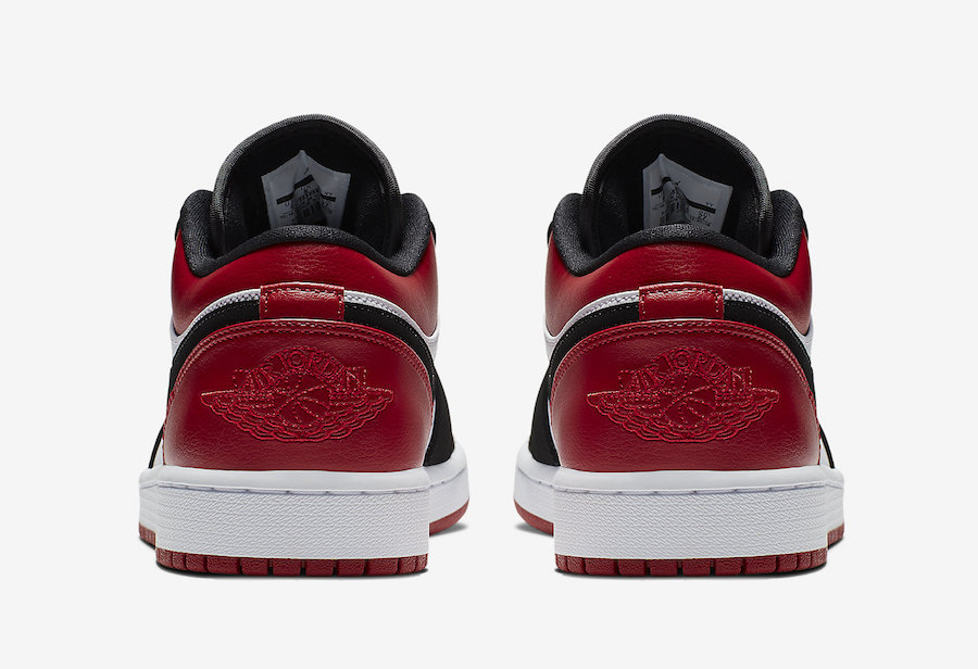 Air Jordan 1 Low Black Toe 553558-116 lifestyle product shot