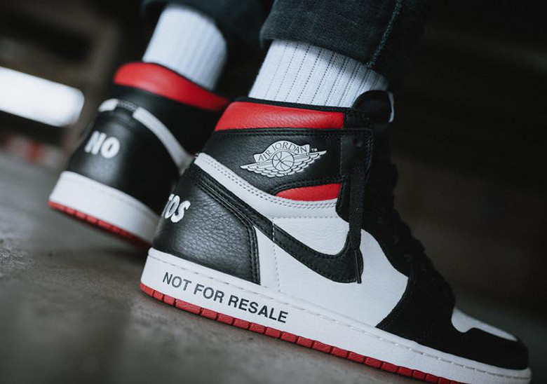 Air Jordan 1 Not For Resale side profile midsole text