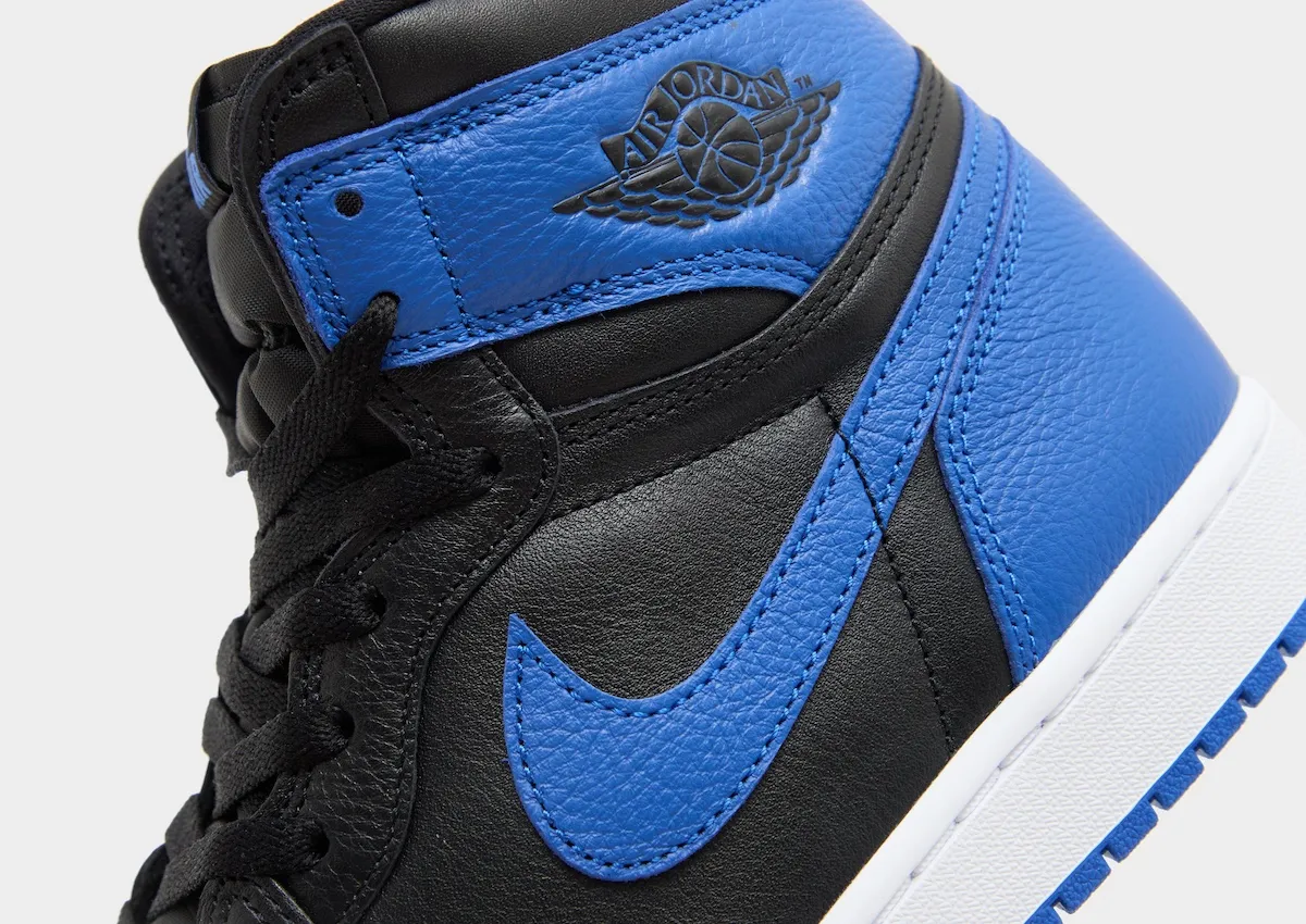 Air Jordan 1 High OG Royal 2026 full pair on display with extra laces