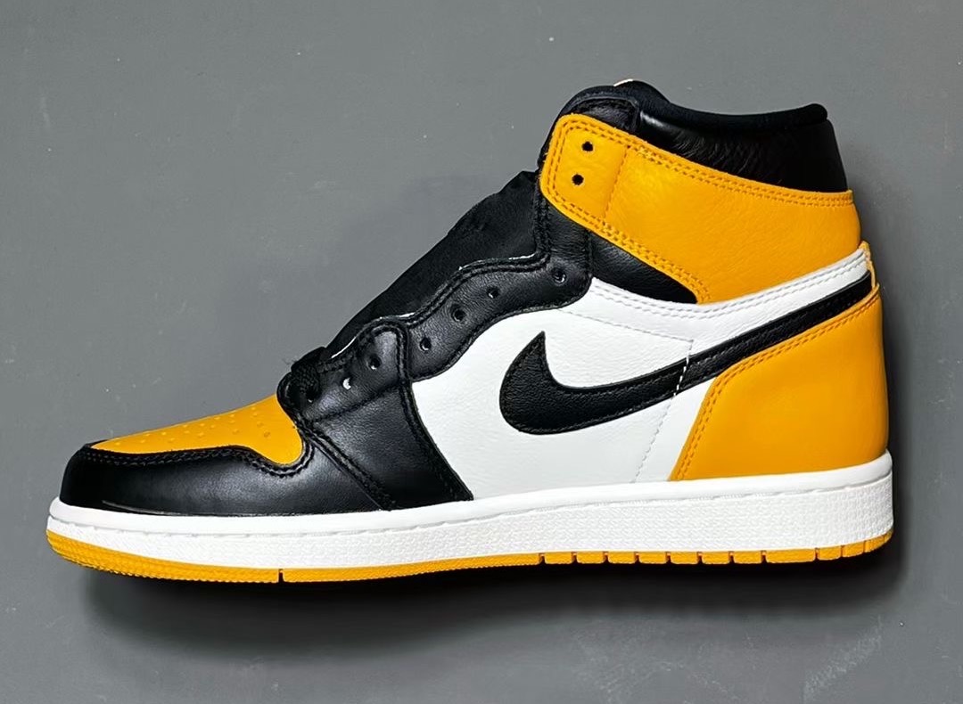 Air Jordan 1 Yellow Toe medial side view