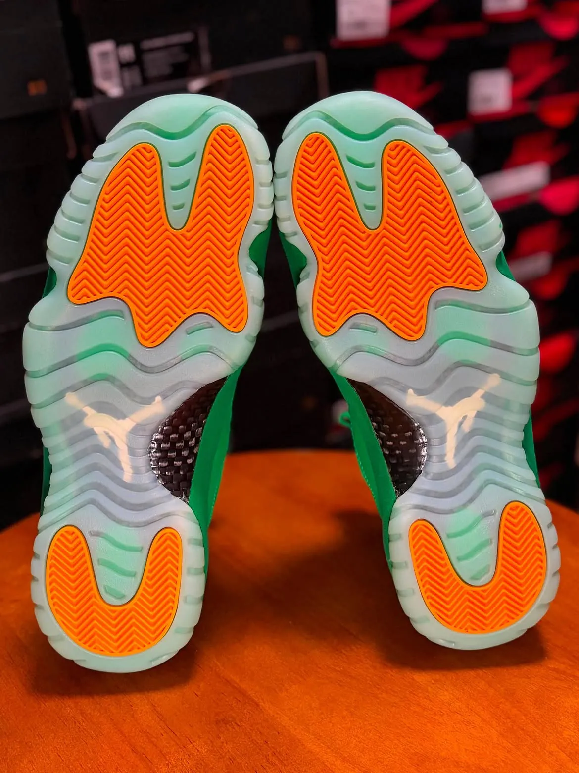 Air Jordan 11 Monstars tonal Jumpman logo and green midsole