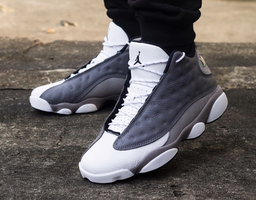Air Jordan 13 Atmosphere Grey 414571-016 on-feet lifestyle shot