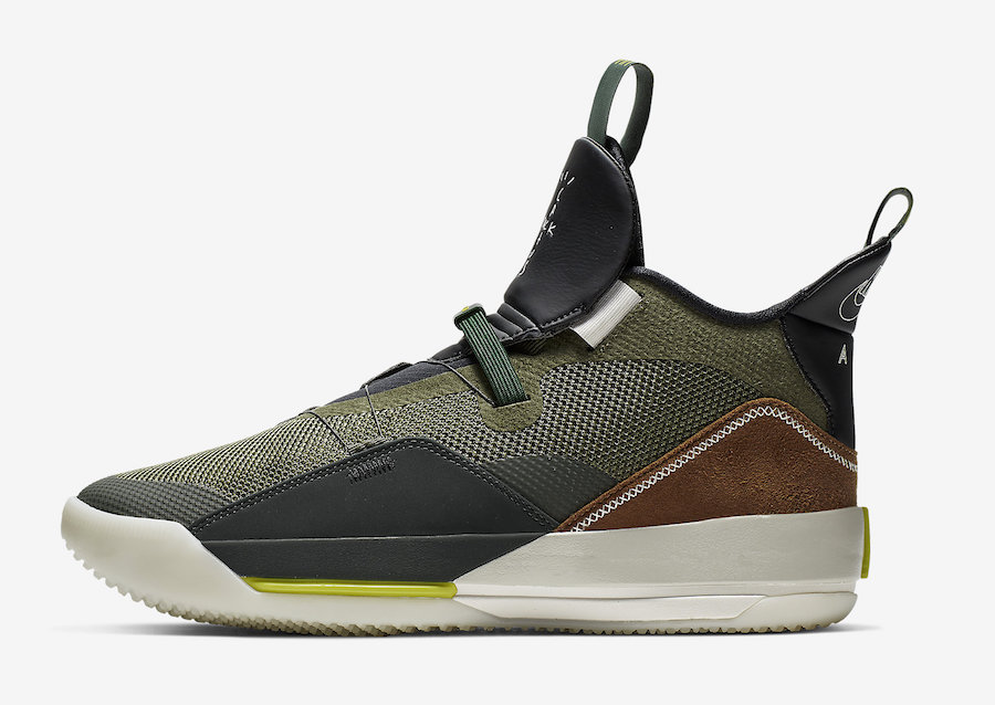 Air Jordan XXXIII Travis Scott CD5965-300 Army Olive official images