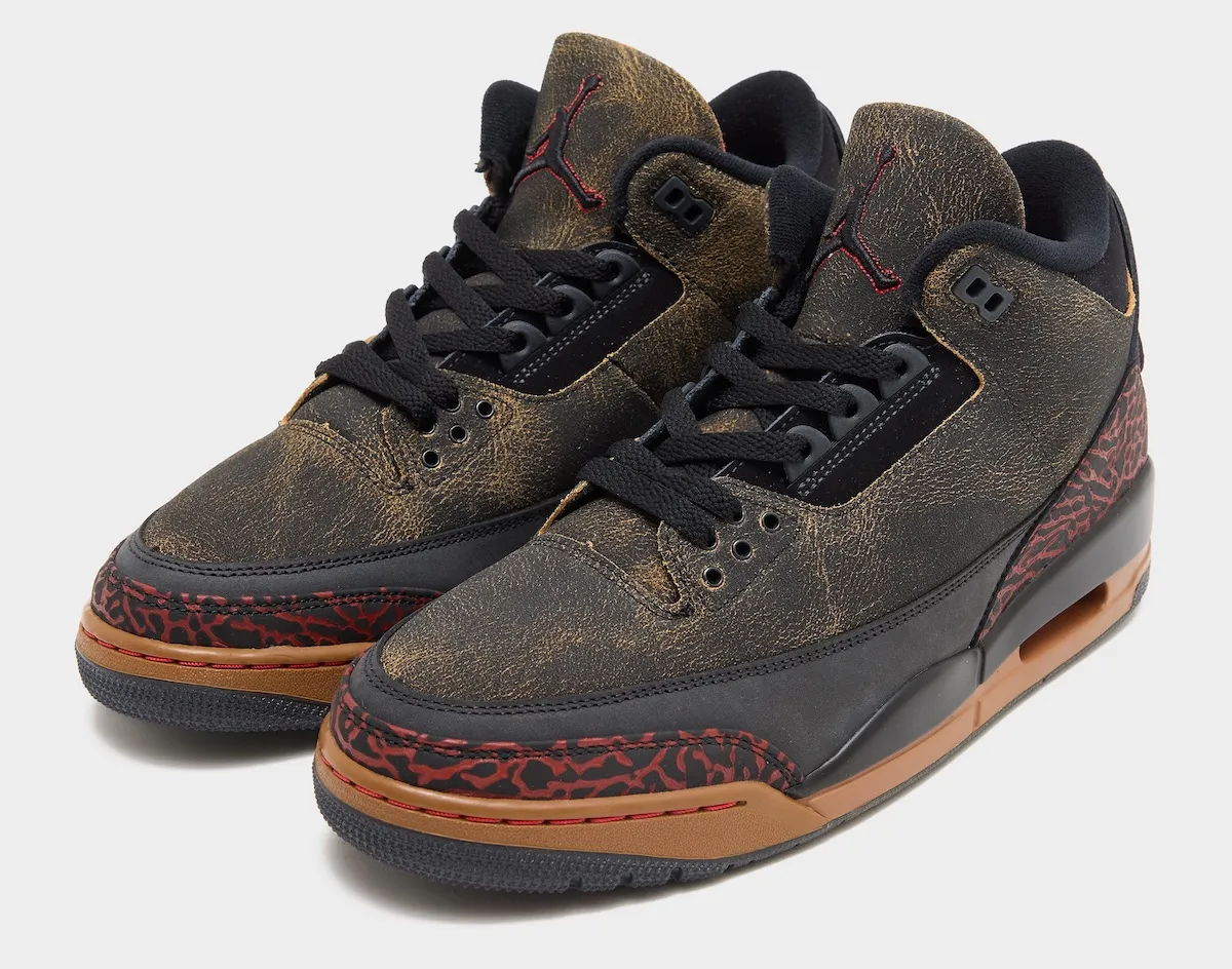 Air Jordan 3 Not Nice crackled nubuck upper detail