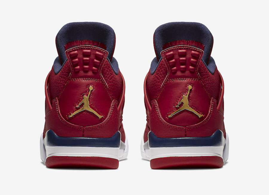 Air Jordan 4 FIBA heel view with gold Jumpman