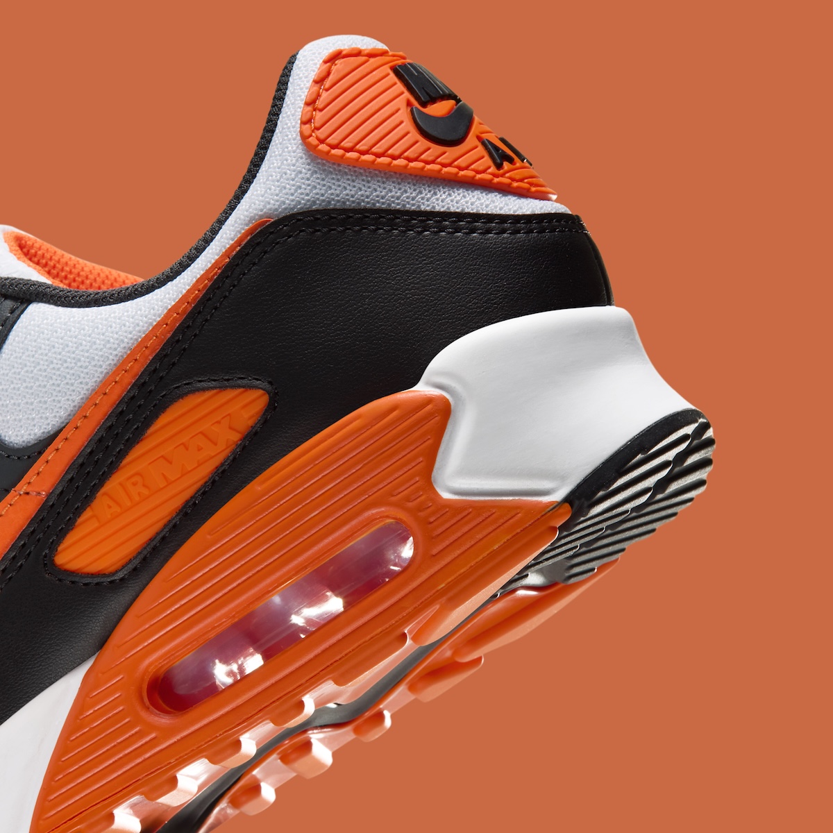 Nike Air Max 90 Halloween 2026 JA1015-100 white black safety orange side profile