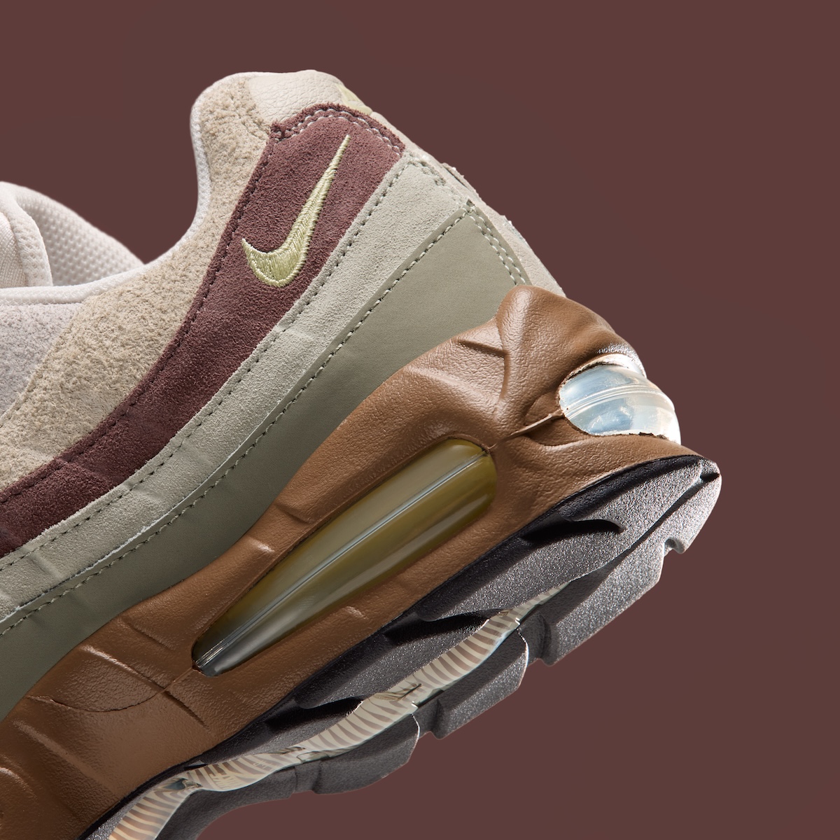 Nike Air Max 95 Suede side profile showing layered suede panels