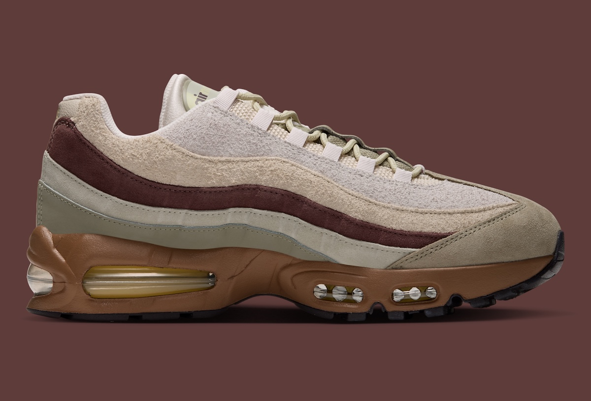 Nike Air Max 95 Suede Dark Brown Grey Olive full product display