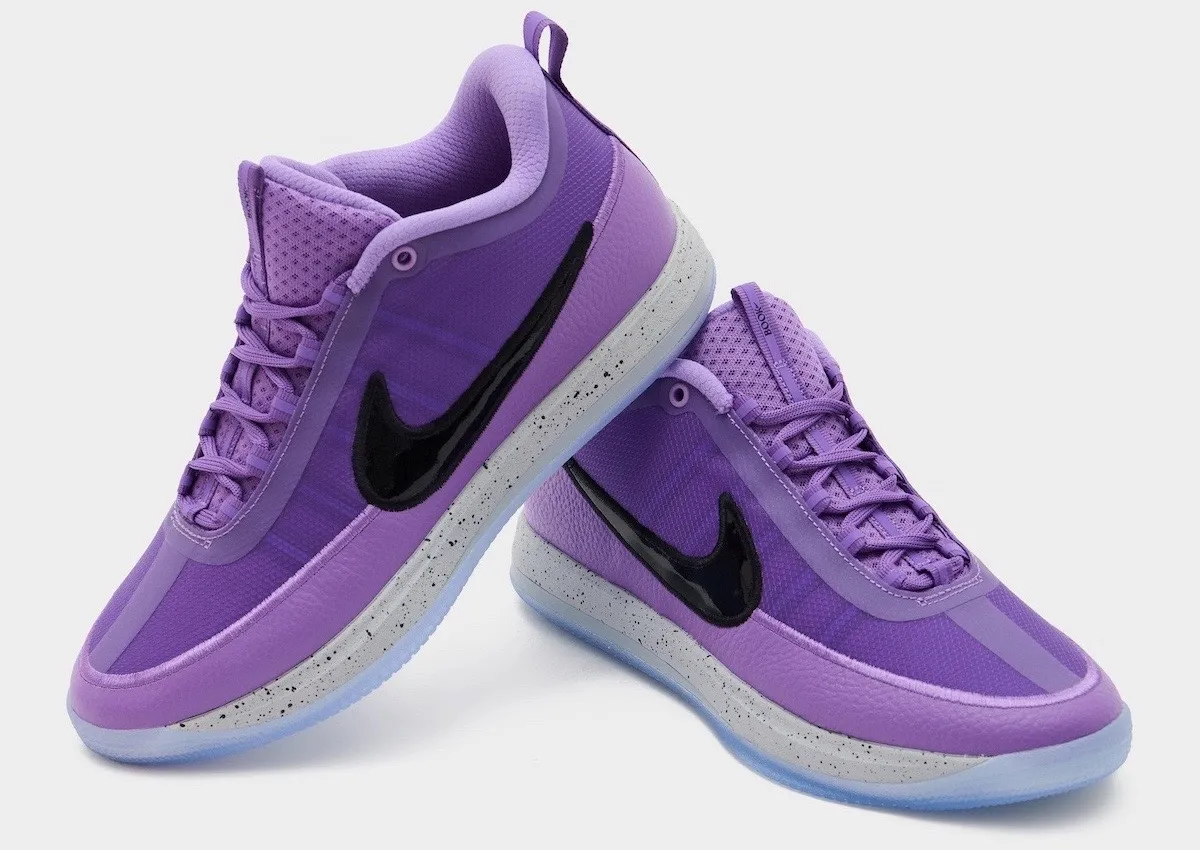 Nike Book 2 Be Legendary FZ7013-501 side profile in Bright Violet and Black