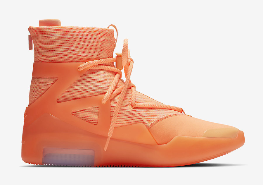 Nike Air Fear of God 1 Orange Pulse AR4237-800 detailed material close-up