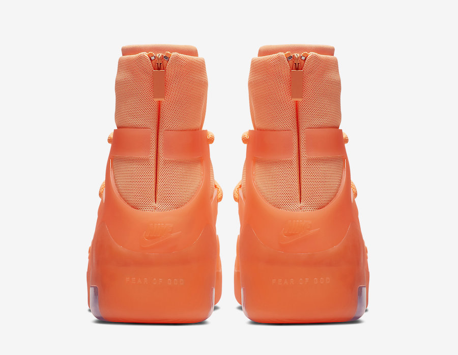 Nike Air Fear of God 1 Orange Pulse AR4237-800 alternate angle product shot