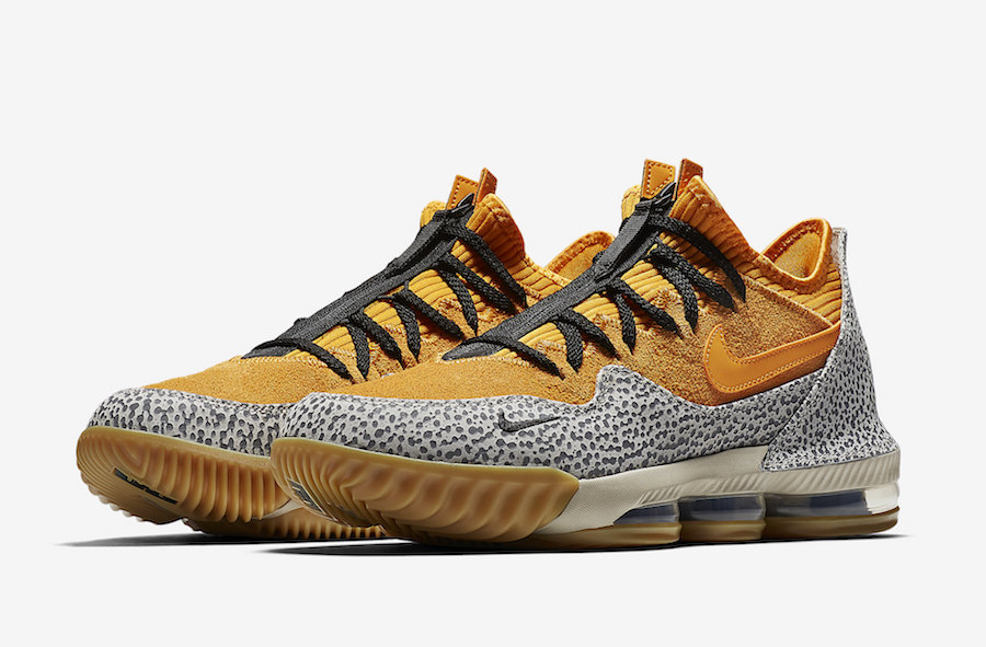 Nike LeBron 16 Low Safari atmos collaboration full shoe view