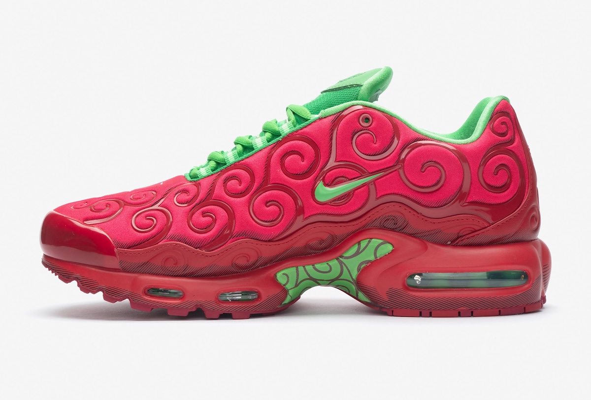 One Piece x Nike Air Max Plus Ope Ope top down view showing full colorway