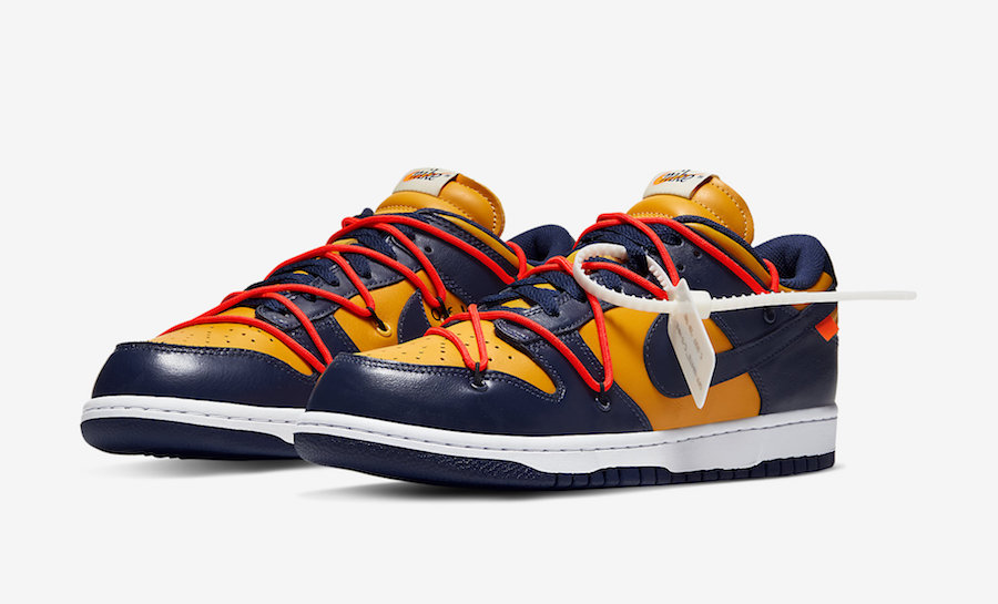 Off-White x Nike Dunk Low University Gold Navy CT0856-700