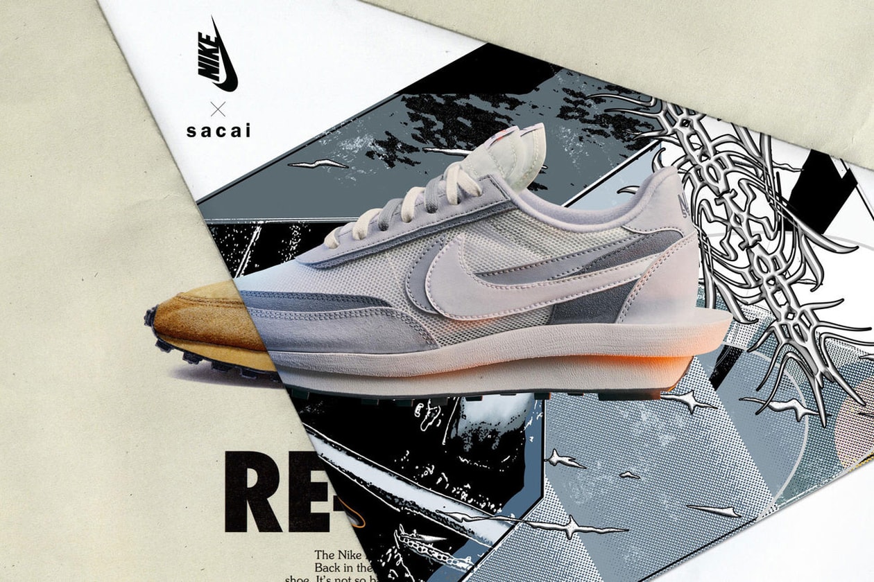 sacai x Nike LDWaffle Summit White grey double swoosh