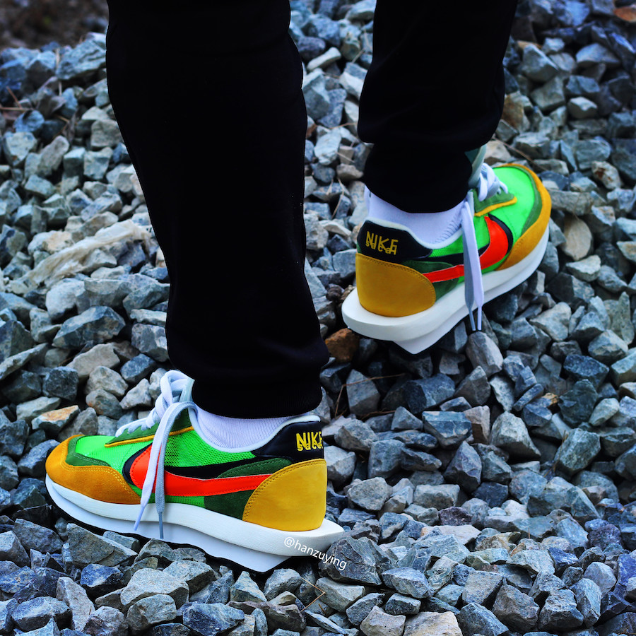 Sacai x Nike LDV Waffle on feet lifestyle