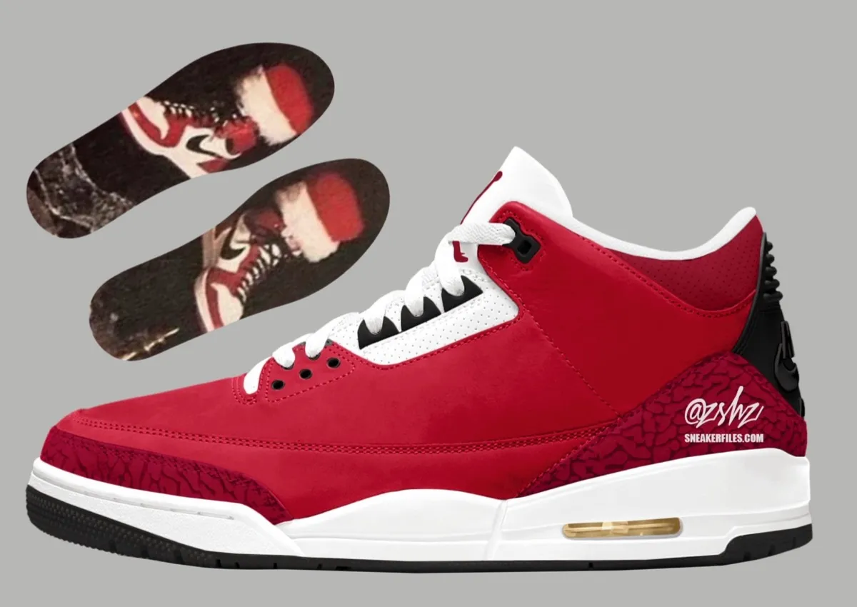 Air Jordan 3 Santa IF4396-601 side profile mockup