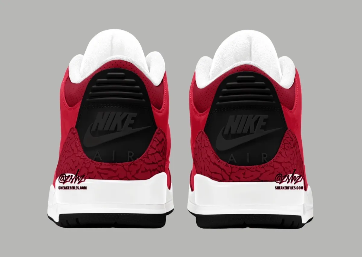 Air Jordan 3 Santa red elephant print detail