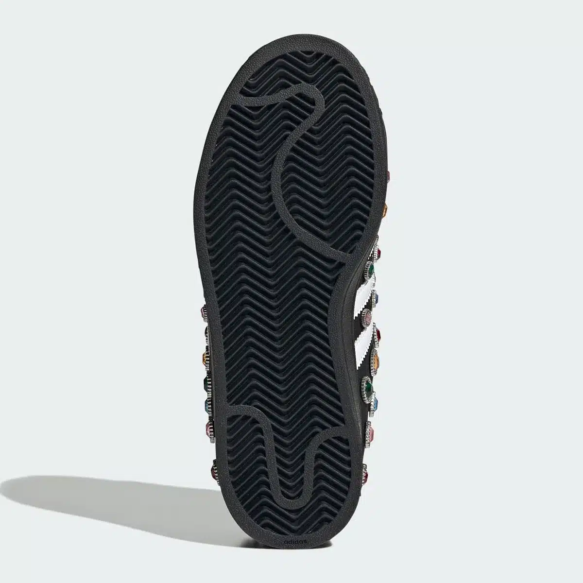 adidas Superstar Jewel toe angle showing shell toe and jewel studs