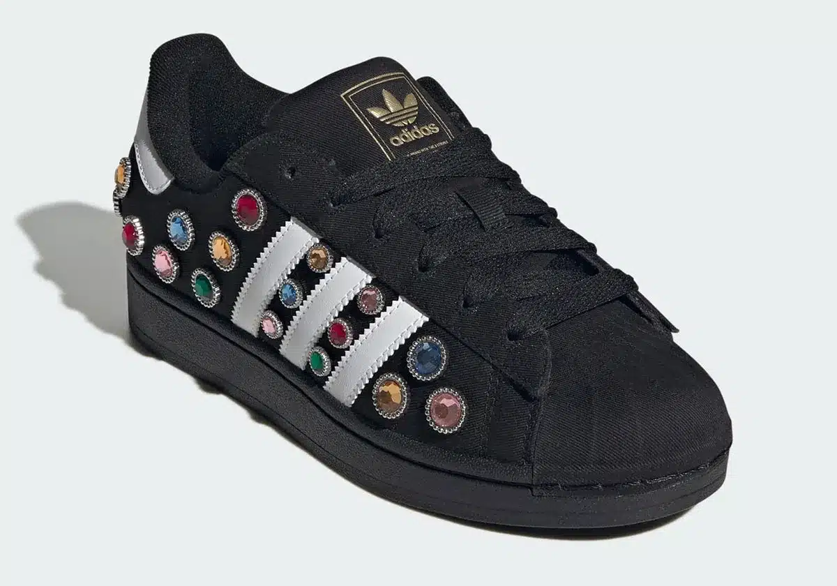 adidas Superstar Jewel top down view showing jewels along lace panel
