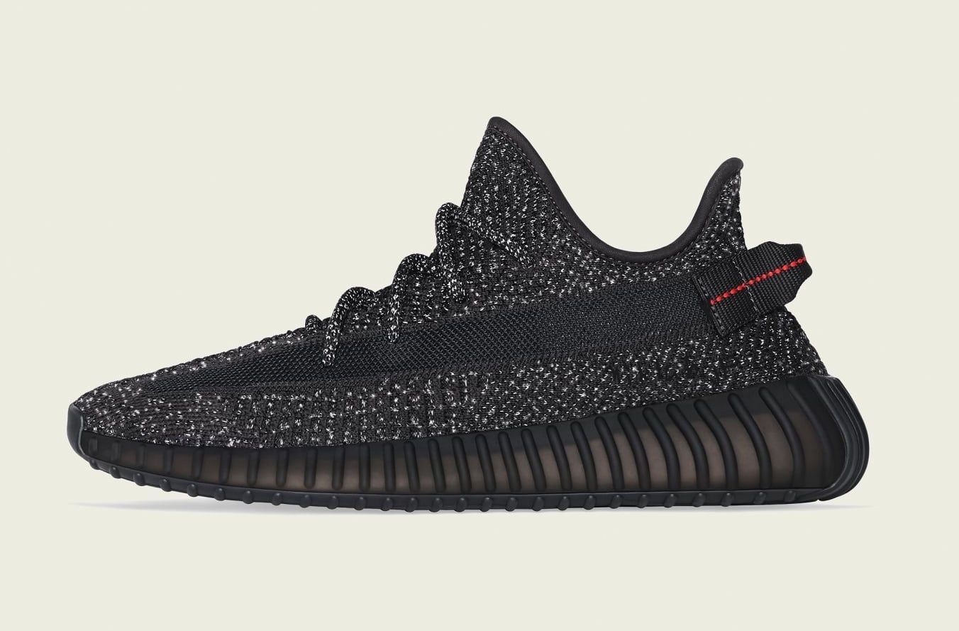 Yeezy Boost 350 V2 Black Reflective lateral side view