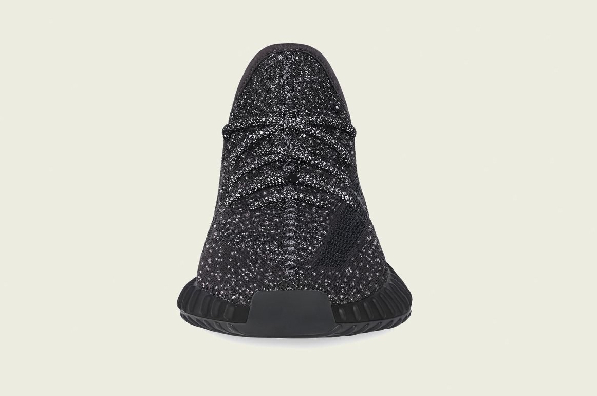 Yeezy Boost 350 V2 Black Reflective front toe view