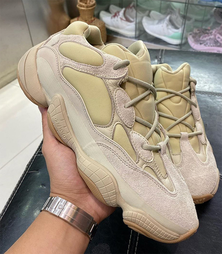 Yeezy 500 Stone held in hand close up