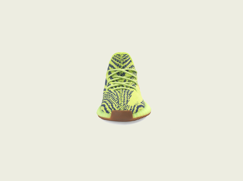 adidas Yeezy Boost 350 V2 Semi Frozen Yellow close up detail